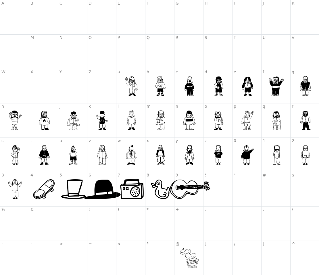 Character set for Teubé Tribute