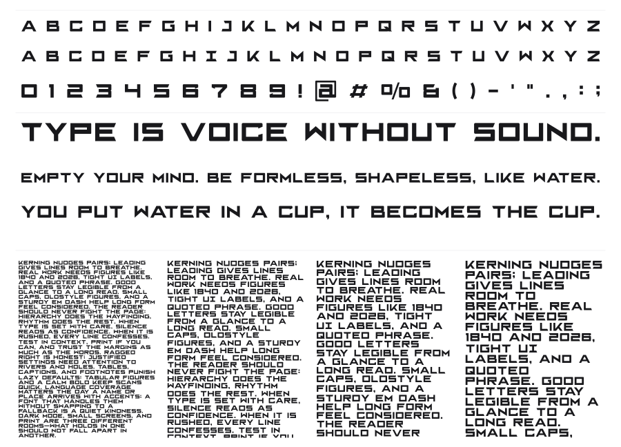 Qore specimen sheet