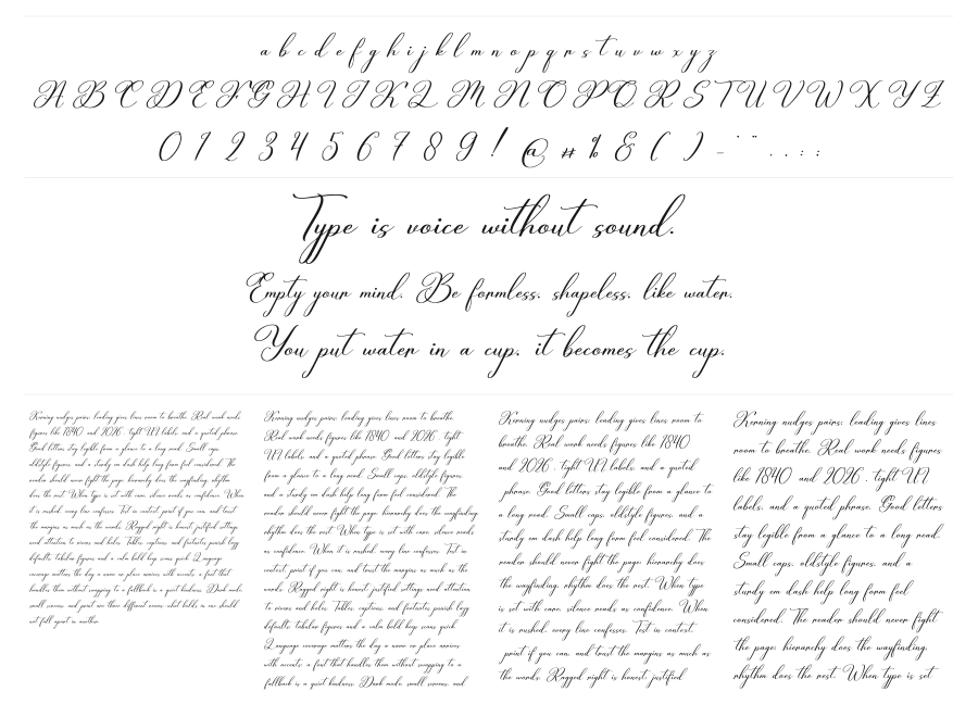 Celtaniya Bioffany specimen sheet