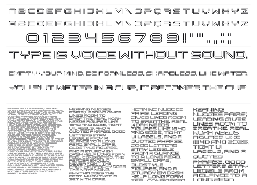 Enterpriser specimen sheet