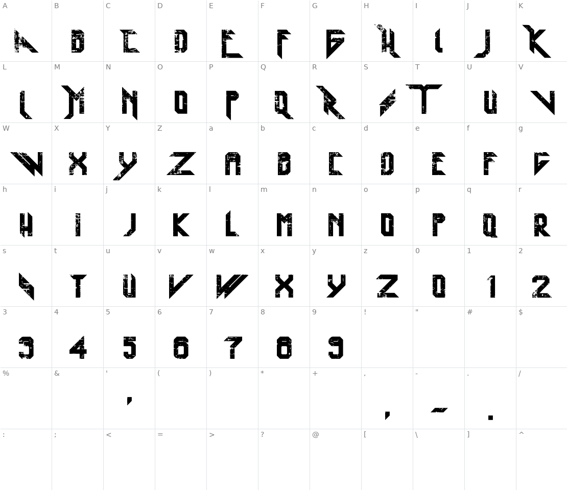 Character set for Heavy Metal Blight