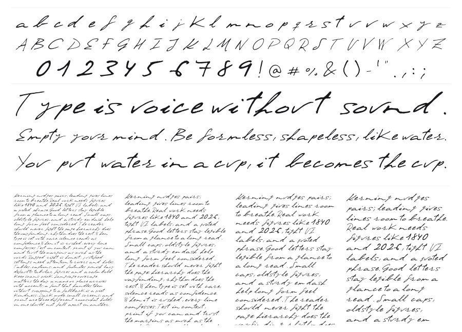 Invission Pro specimen sheet
