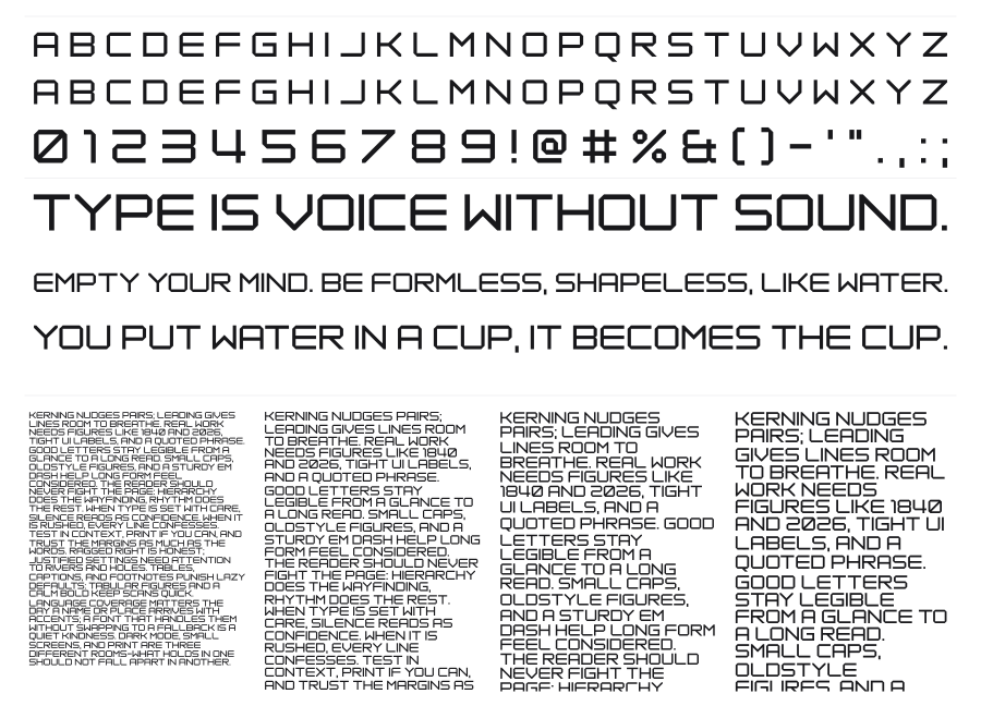 Despair Time specimen sheet