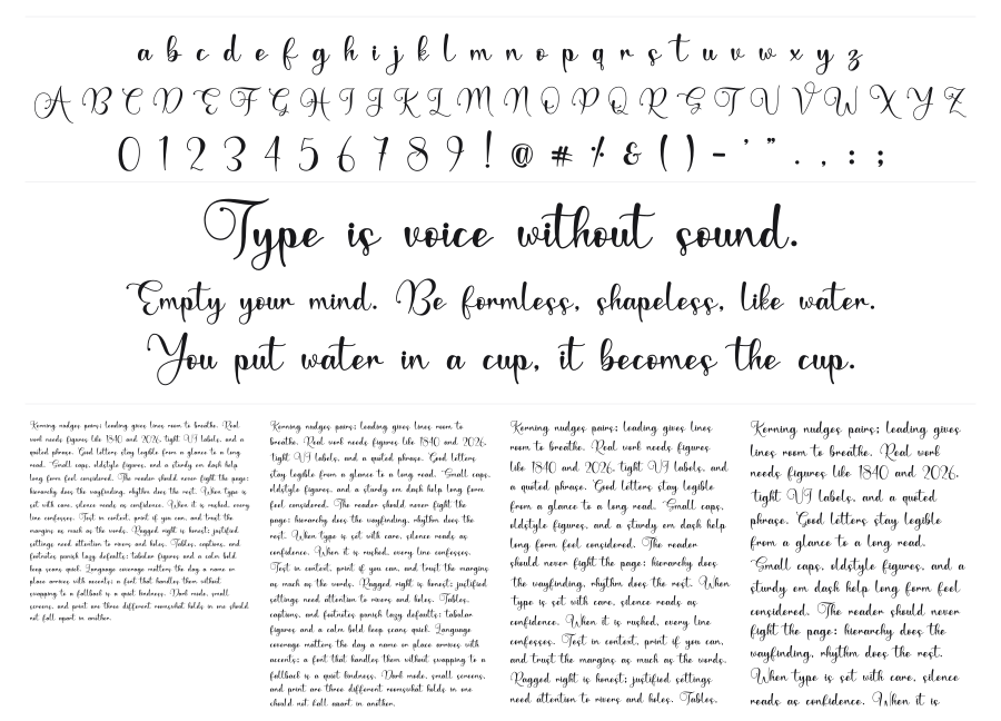 Mathella specimen sheet