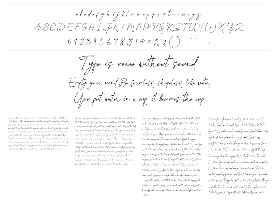 Javiersa specimen sheet