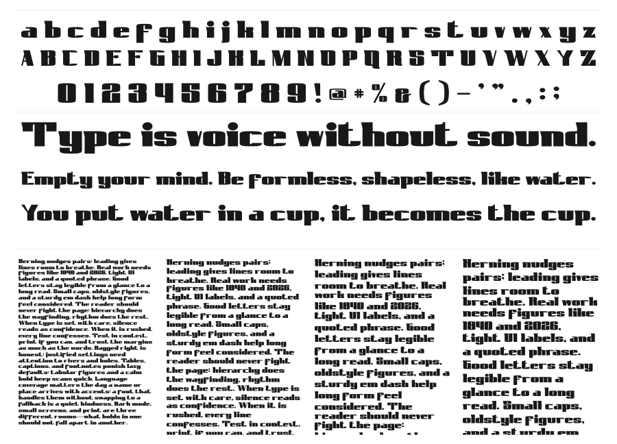 Enigma specimen sheet