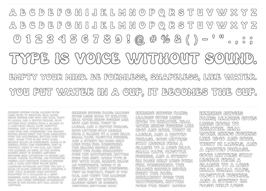Grooven specimen sheet