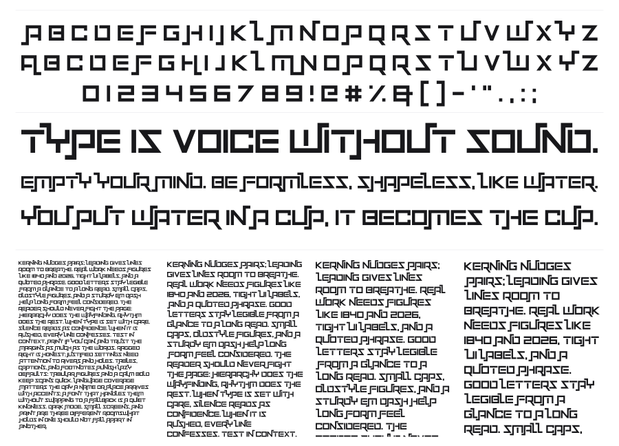 Squaremaze specimen sheet