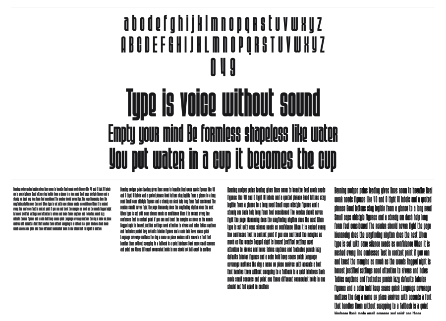Aisling specimen sheet