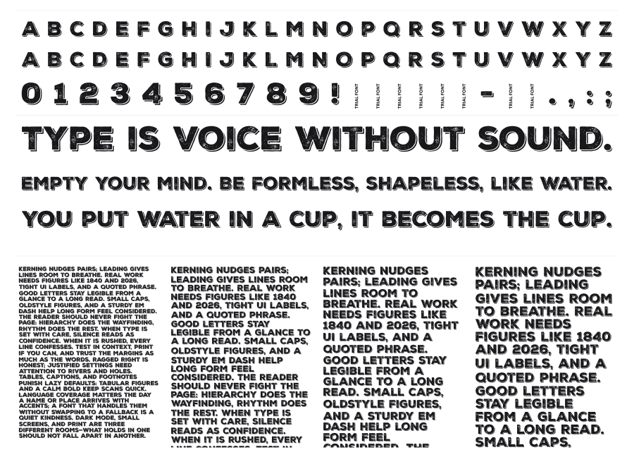 Nexa Rust Sans specimen sheet