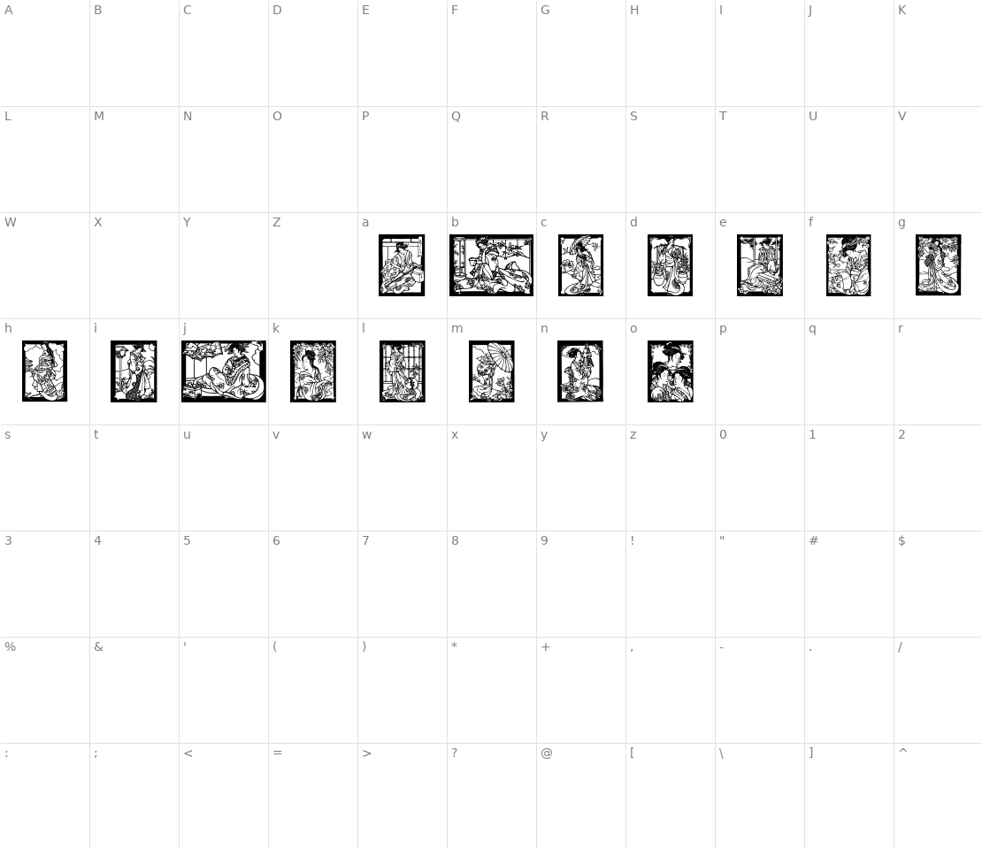 Character set for Geisha