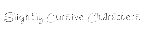 Slightly Cursive Characters preview