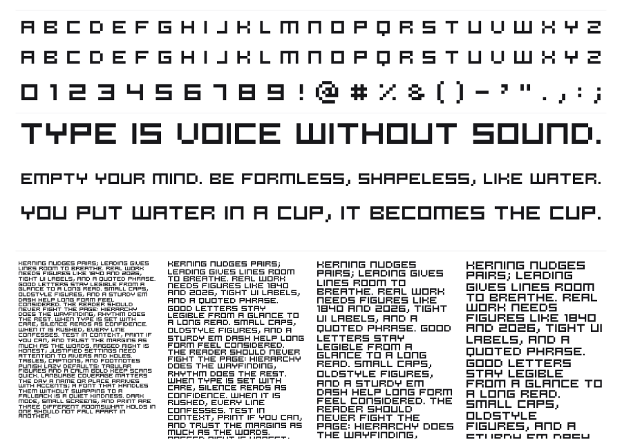 Pannetje 10 specimen sheet
