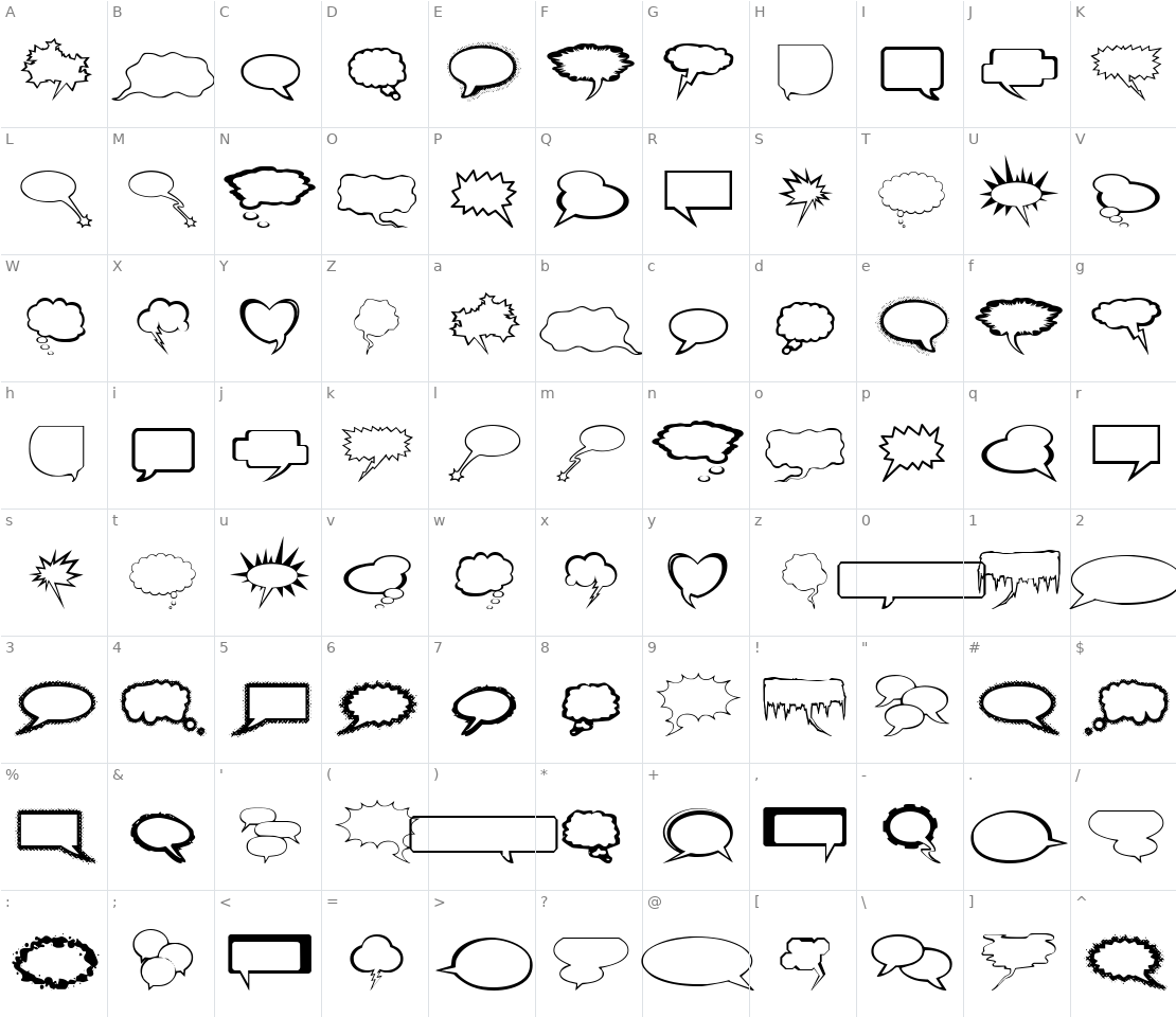 Character set for Talkies