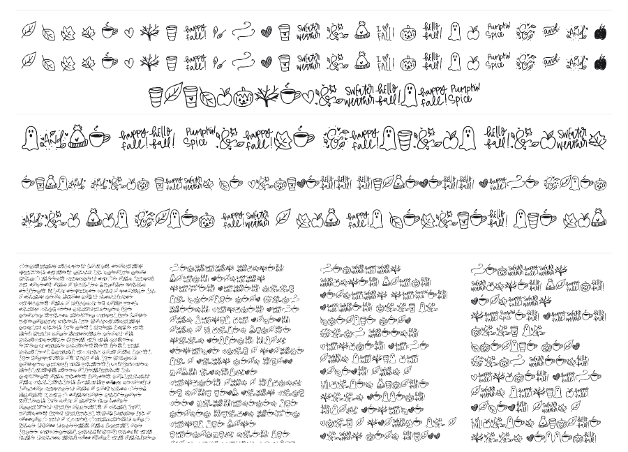 FB Autumn Doodles specimen sheet