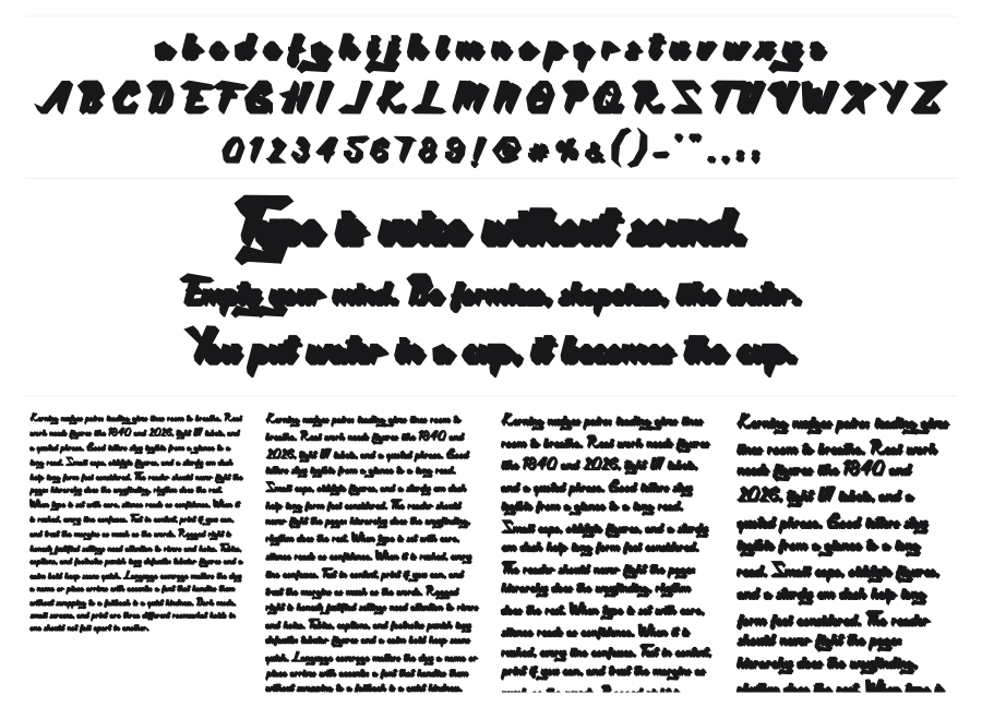Victories specimen sheet