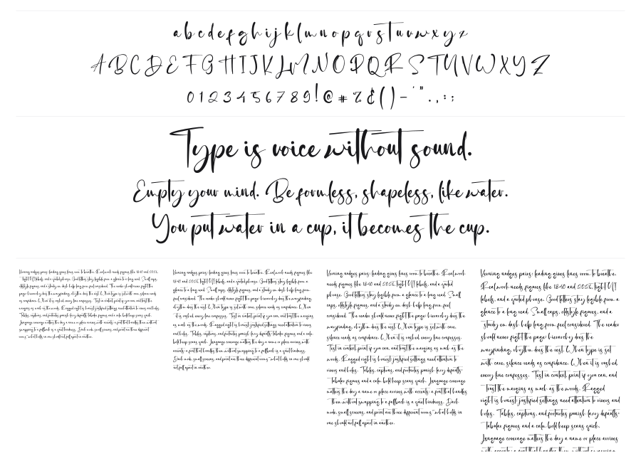 Jhon Allan specimen sheet
