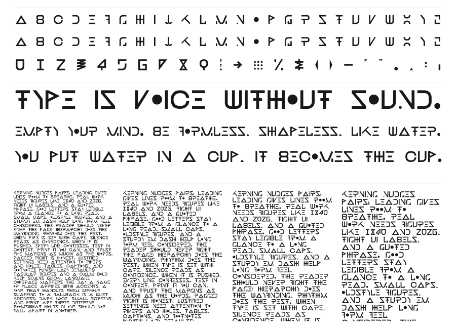 New Job specimen sheet
