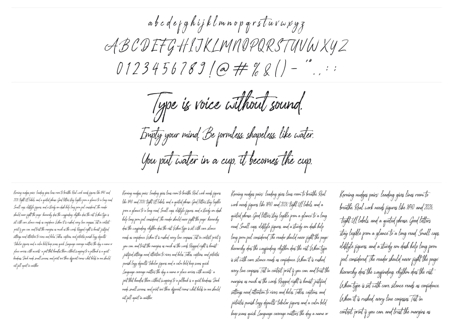 Glossy Night specimen sheet