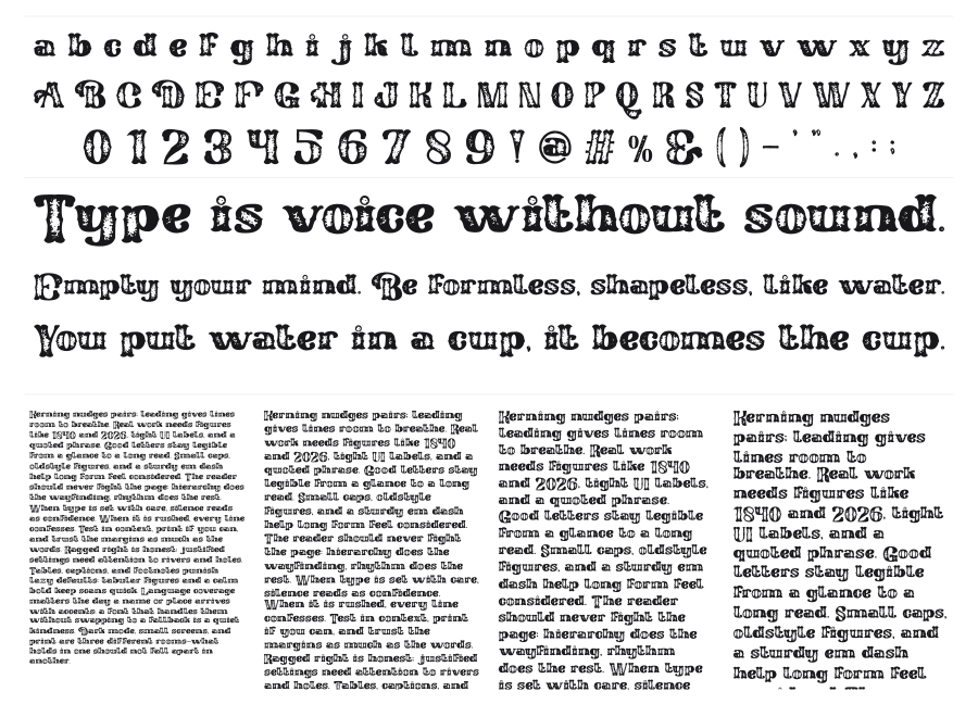 Western Cowboy specimen sheet