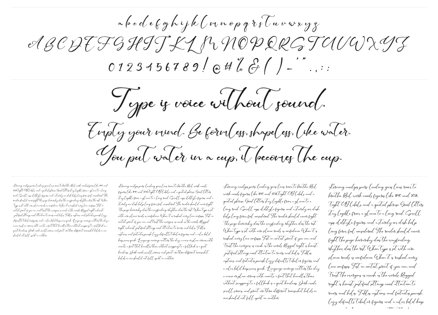 Gillian Rode specimen sheet