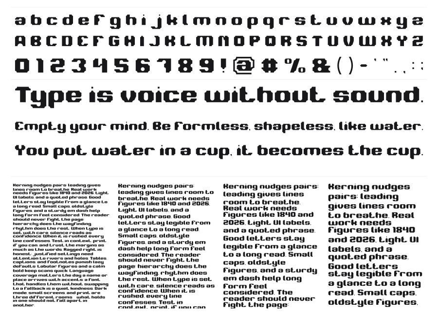 Logotype specimen sheet