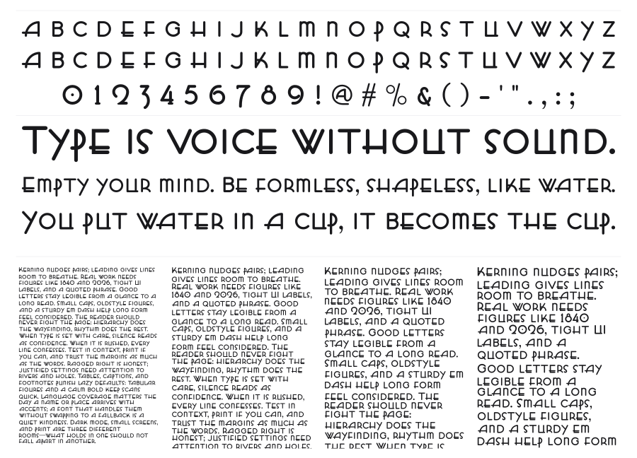 HFF Zeldom Zen specimen sheet