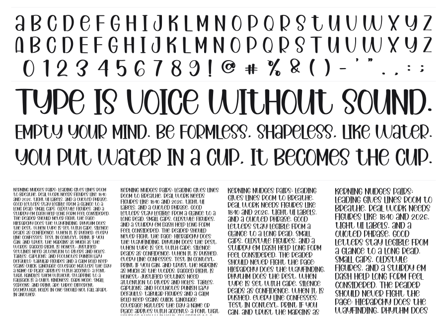 Krispy Burger specimen sheet