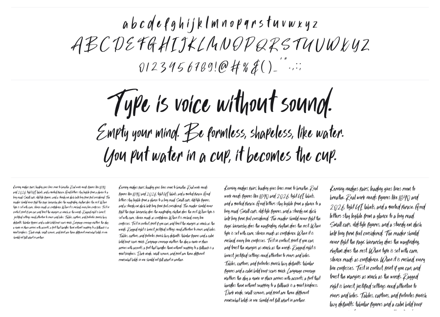 Hola Augusto specimen sheet