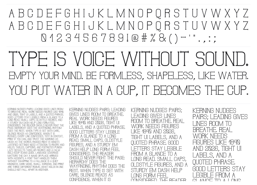 Don Moise St specimen sheet