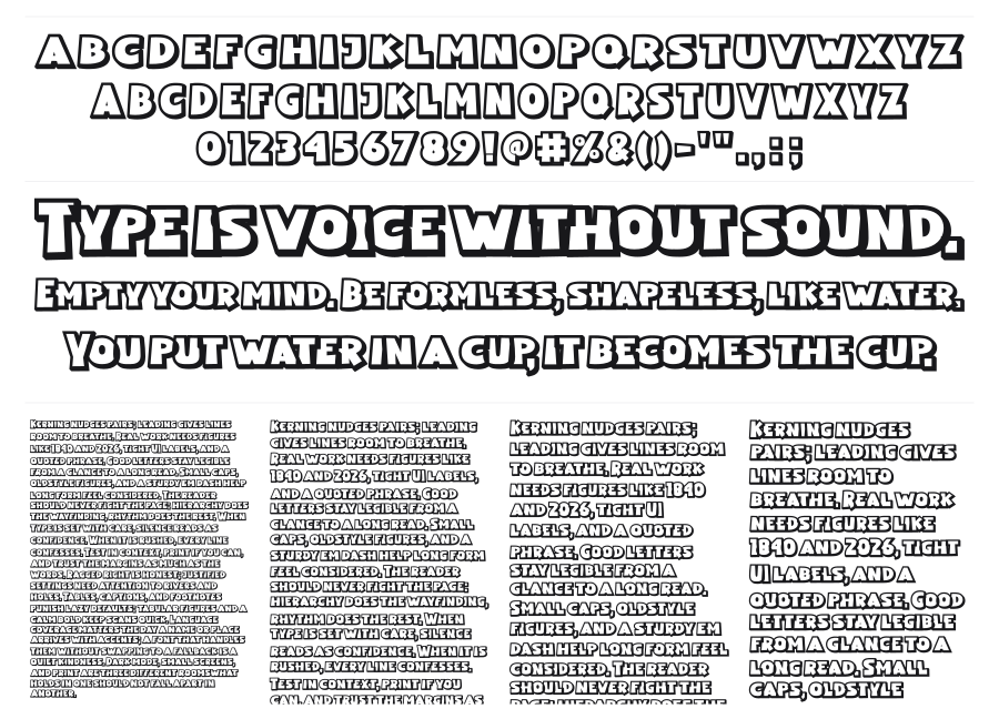 Gamer Station specimen sheet