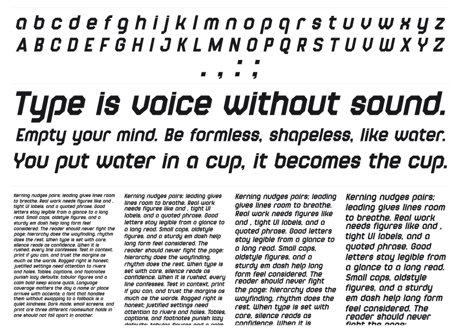 Crafton specimen sheet