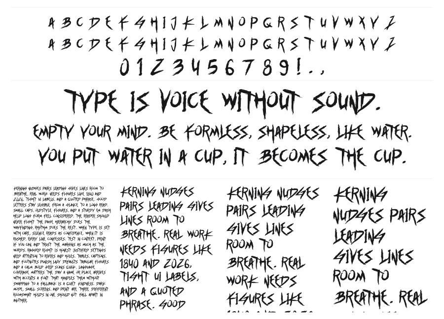 Brutalworld specimen sheet