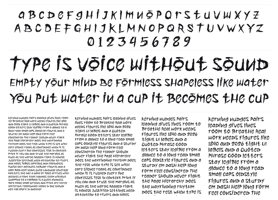 Ghoulster specimen sheet