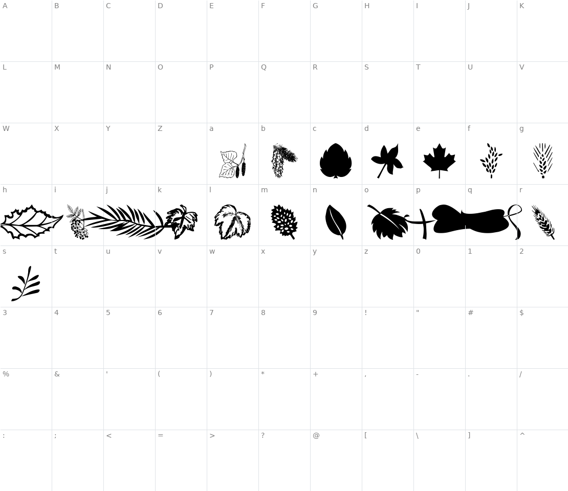 Character set for WM Leaves 1