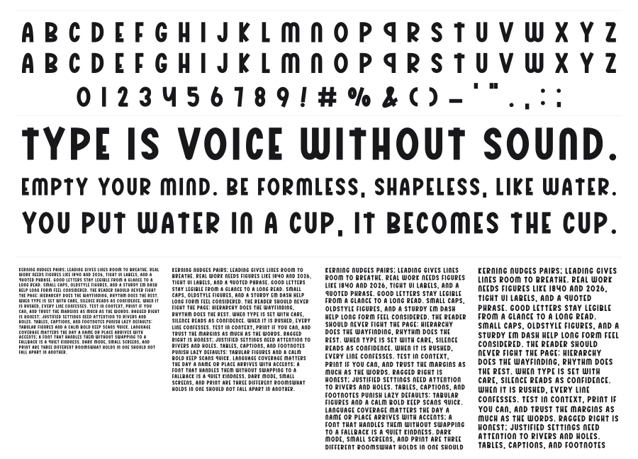 Livia specimen sheet