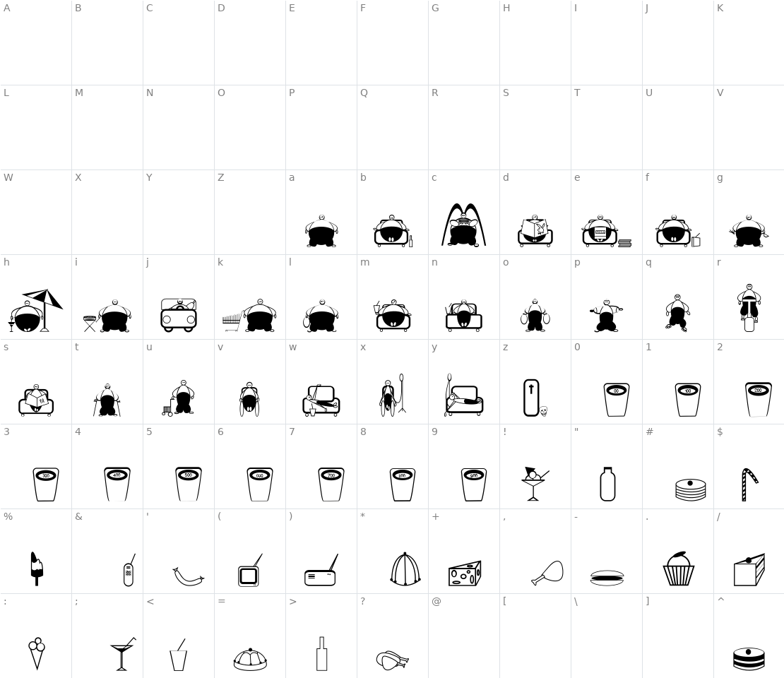 Character set for Slim fast