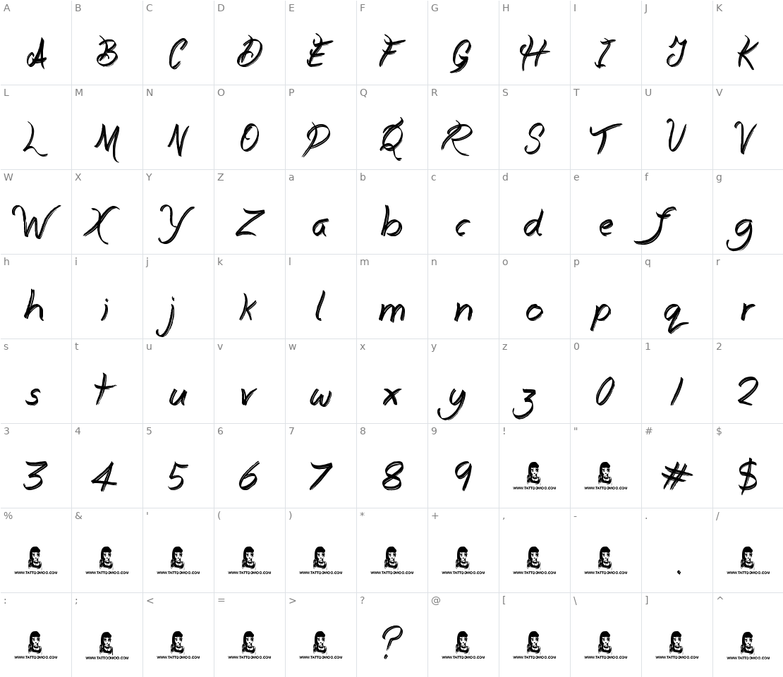 Character set for Everyday Mayhem