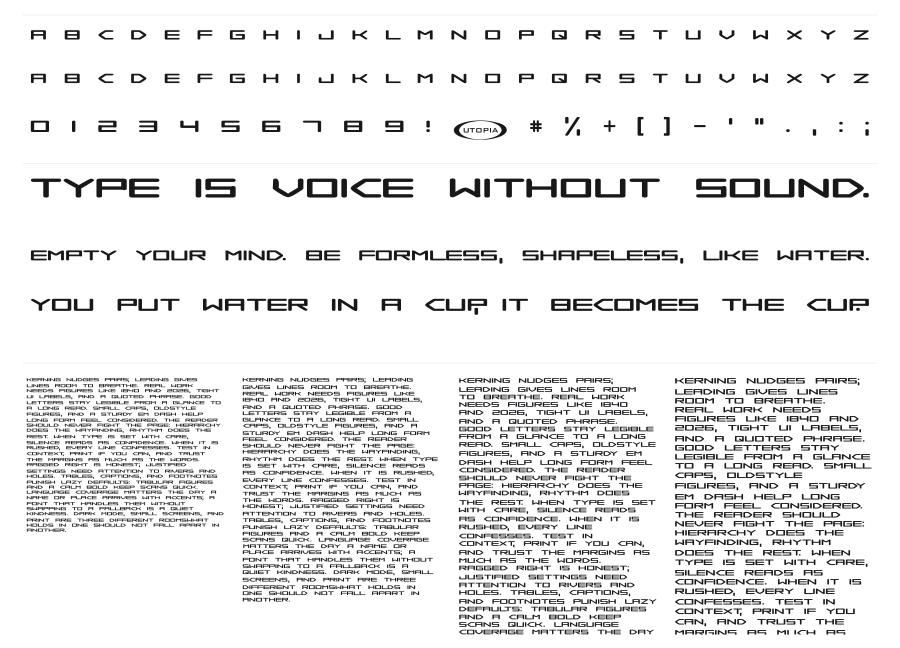 Samba is Dead specimen sheet