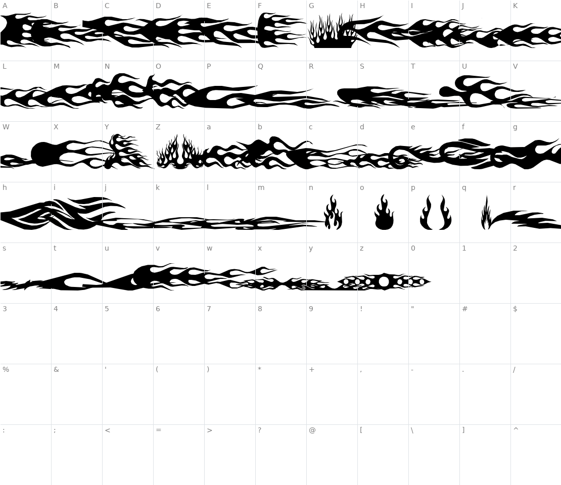 Character set for Flamez