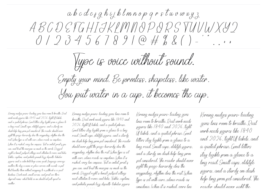 Bloomday specimen sheet