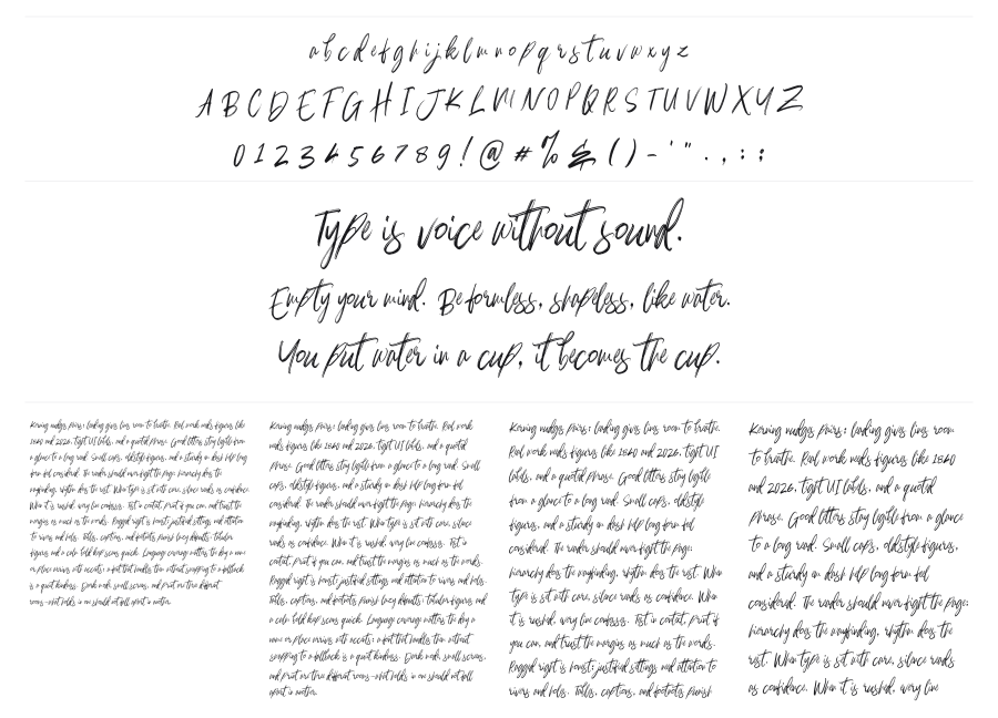 Balecimo specimen sheet