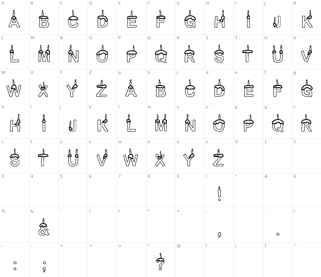 Character set for Time To Party