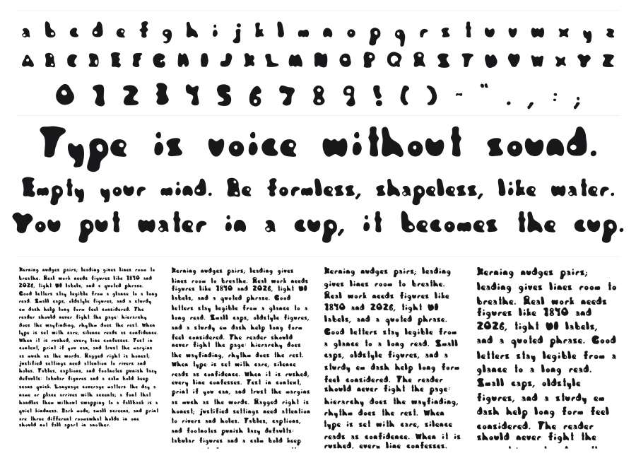 Jambotango specimen sheet