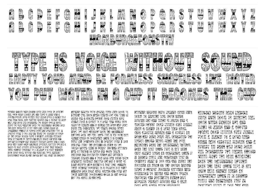Brinetext Pattern specimen sheet