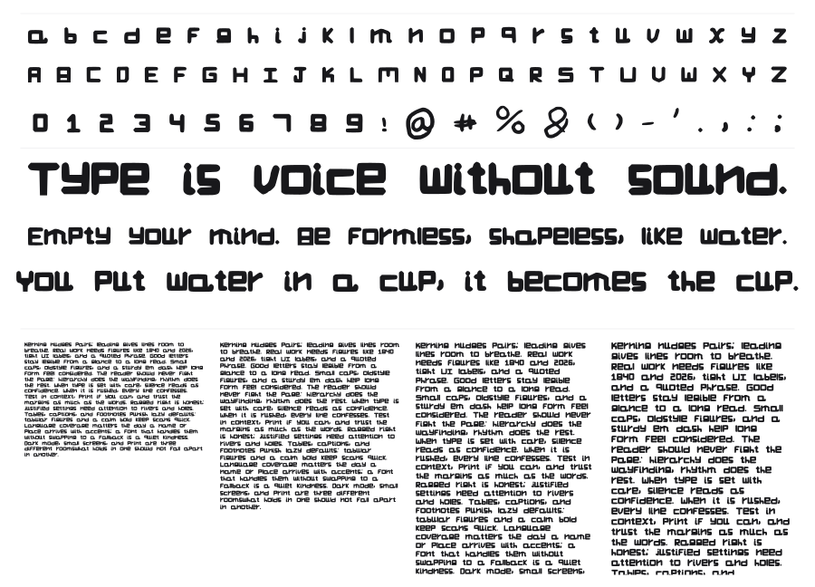 Kas Crack Font specimen sheet