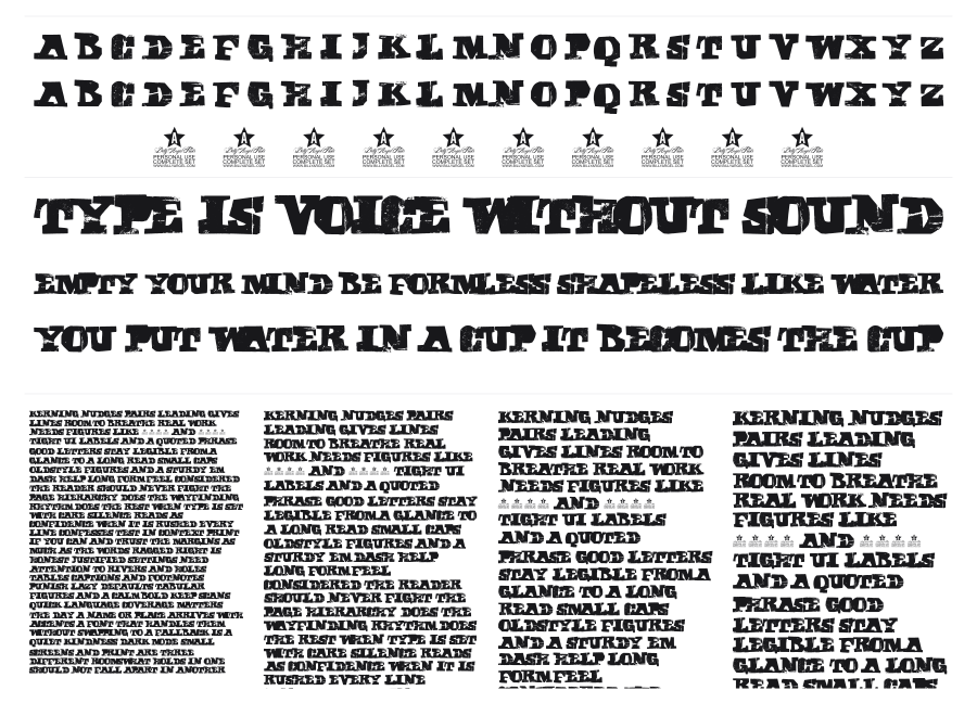 Cubika Script specimen sheet