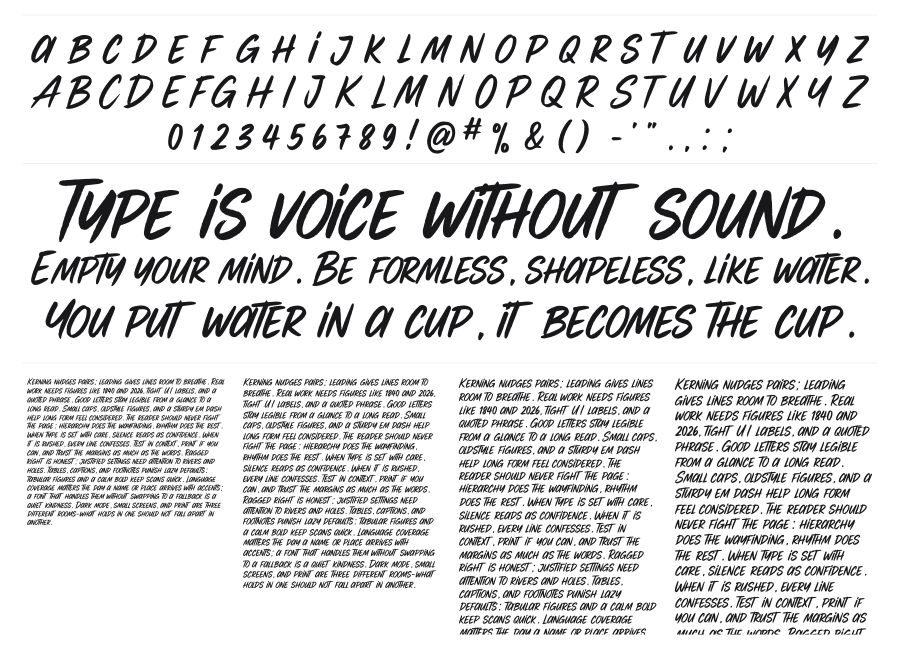 Glamour Magazine specimen sheet