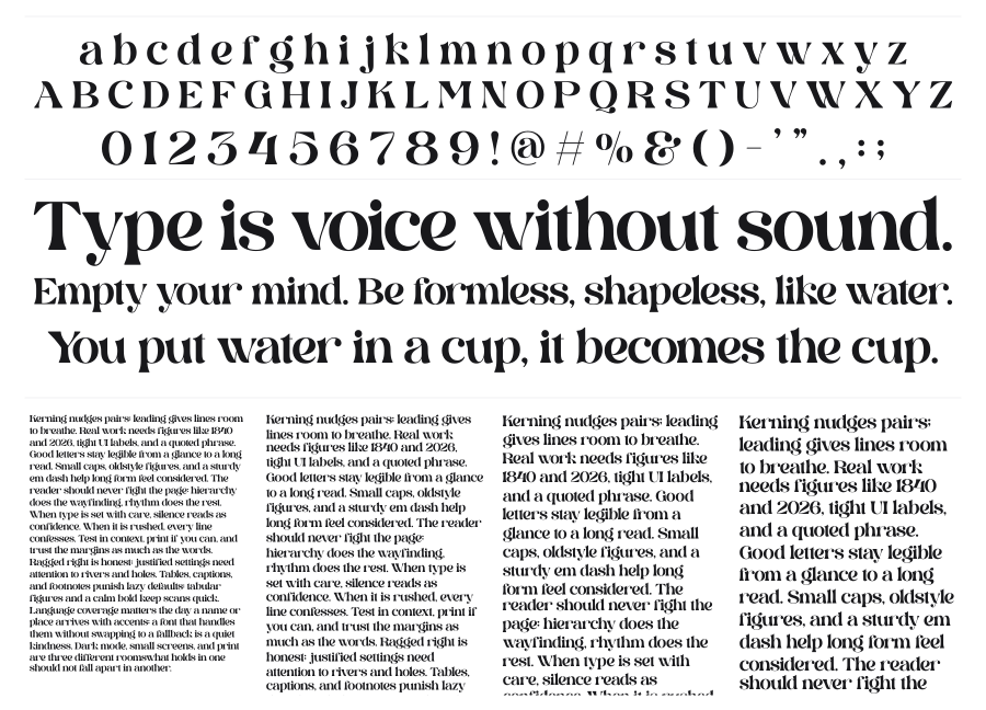 Glirock specimen sheet