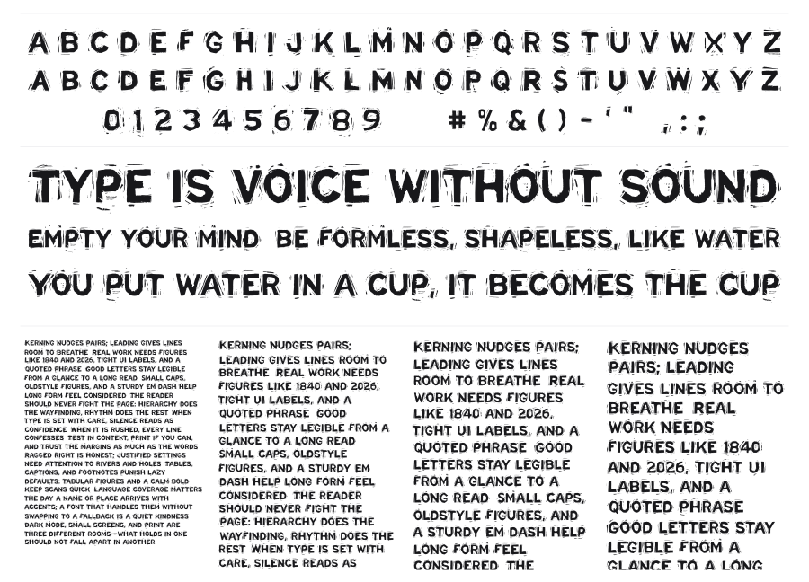 Linostate specimen sheet